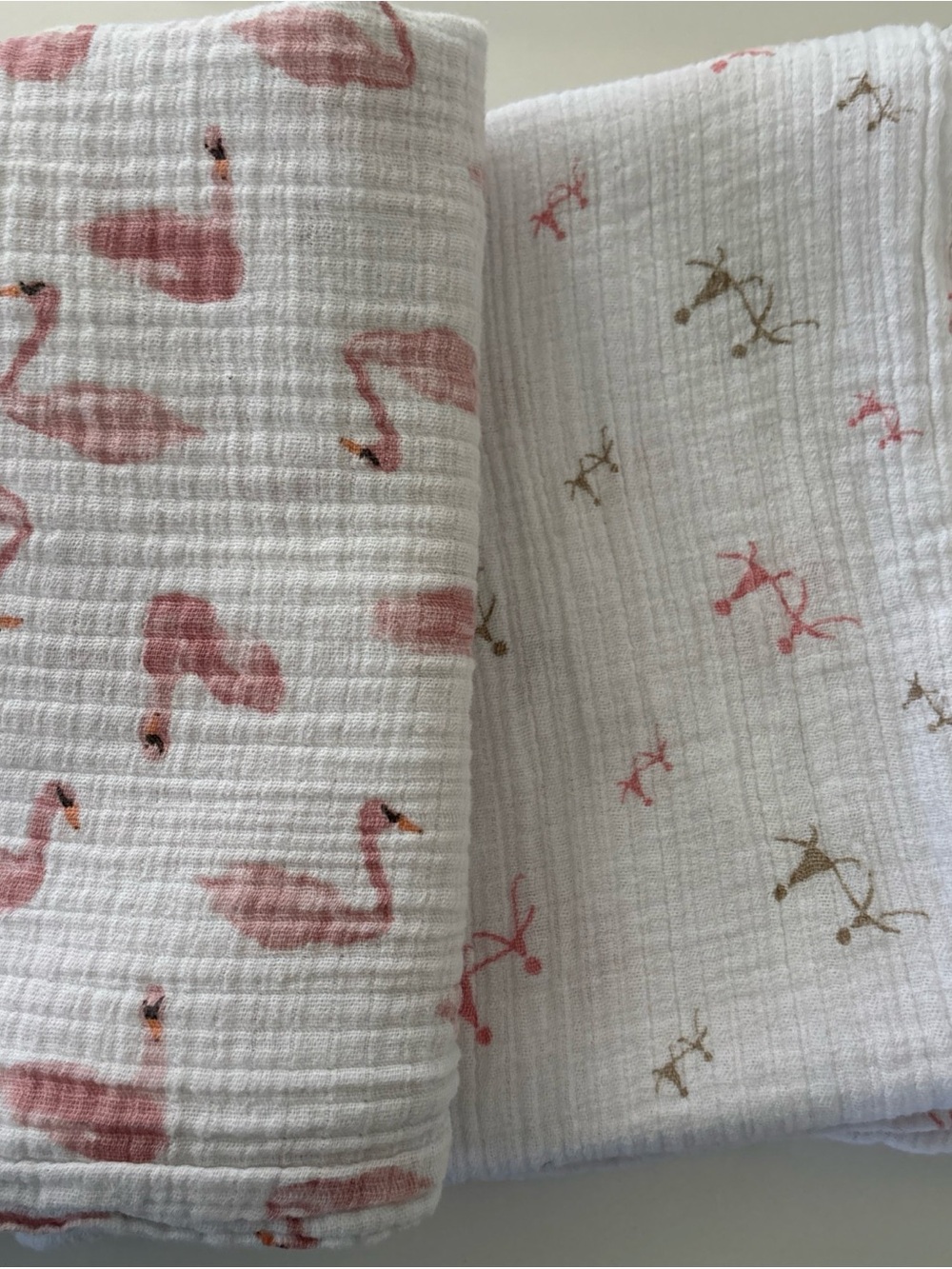 aden + anais Flamingo Muslin Swaddle Set in Pink and Beige